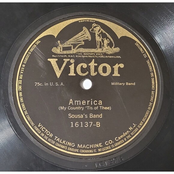 78 Military ARTHUR PRYOR/SOUSA American Patriotic Airs / America VICTOR 16137 V+ - Picture 2 of 2